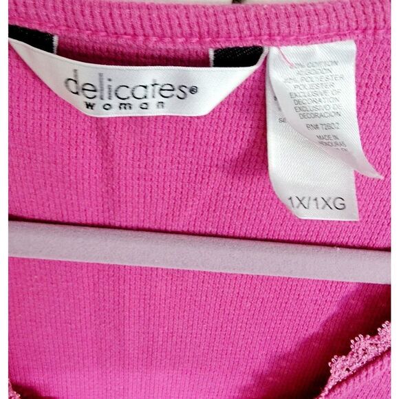 Delicates Woman 1X Nightgown Nightdres‎ Short Sleeve Cottage Granny Vintage - Picture 4 of 8